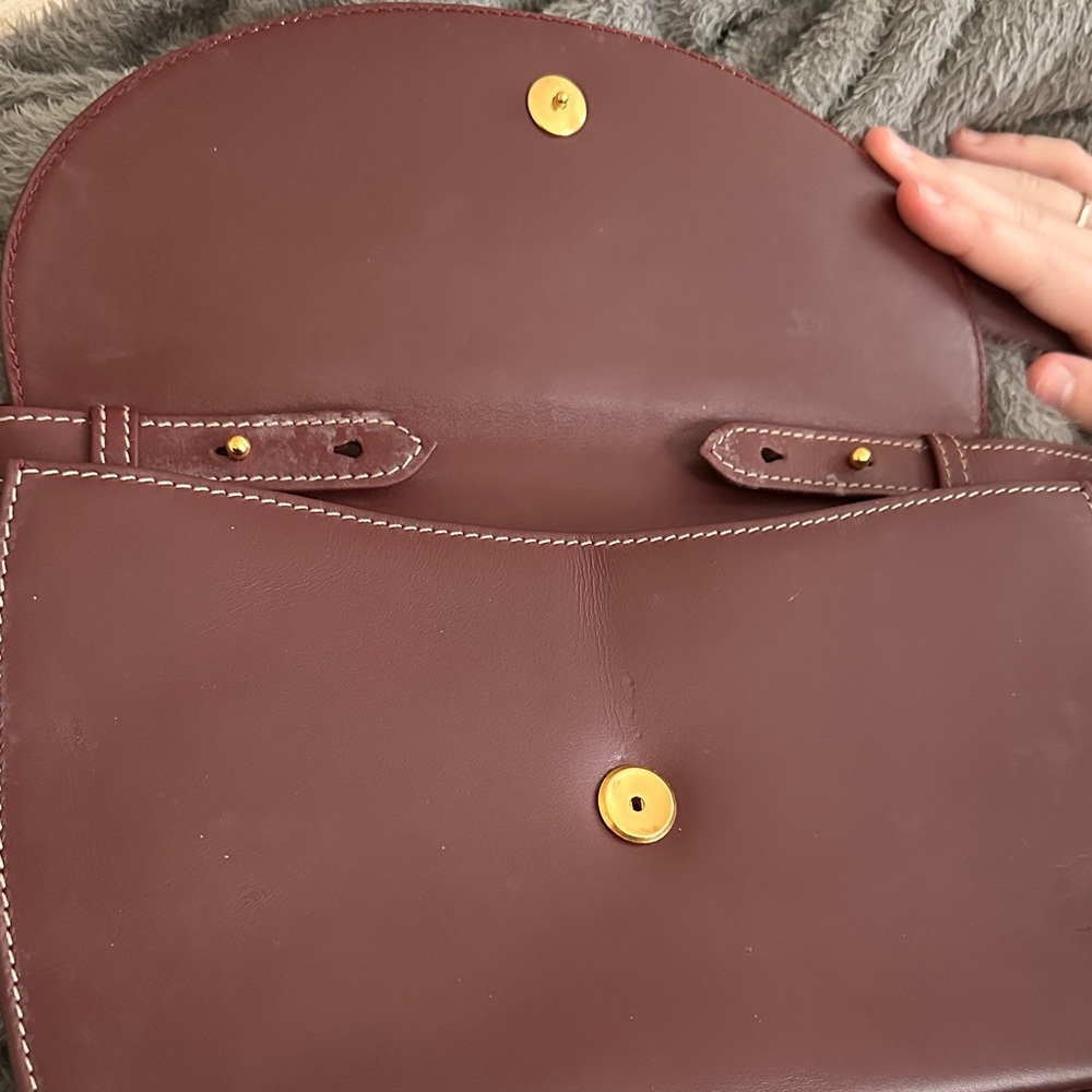 AUTHENTIC Cartier Shoulder Bag Burgundy Leather Crossbody Bag or clutch with COA - Picture 5 of 13